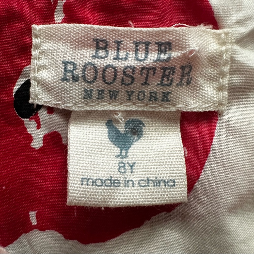 Blue Rooster Collection Red and Blue Apple Print Shirt Size 8 - Picture 5 of 11
